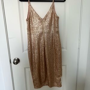 Lulus Sequin Gold Dress